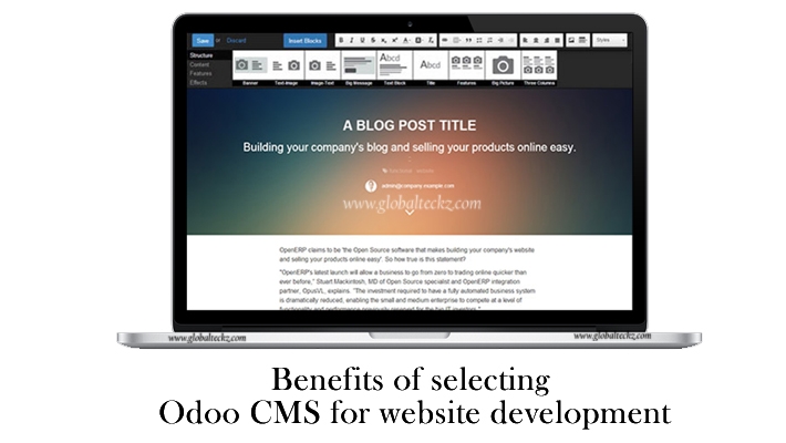 free website builder, website builder, web builder, free website builder, odoo website builder, odoo cms, Benefits of selecting Odoo CMS for website development-Globalteckz ERP and Magento Development Company
