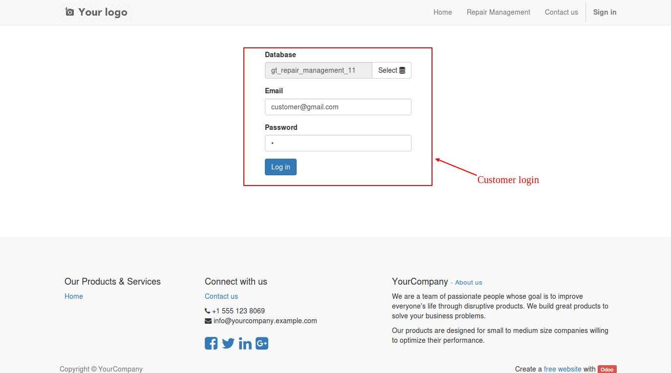 website to raise the request