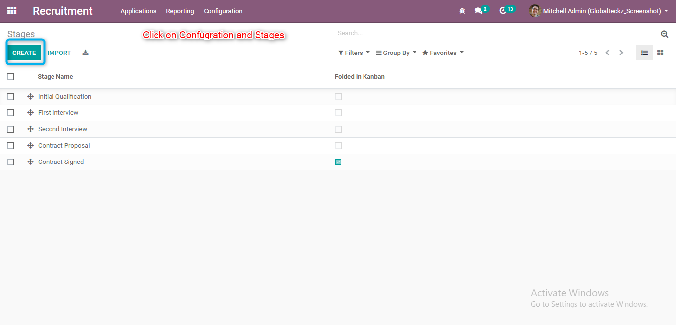 Odoo 13 recruitment management Human resource management