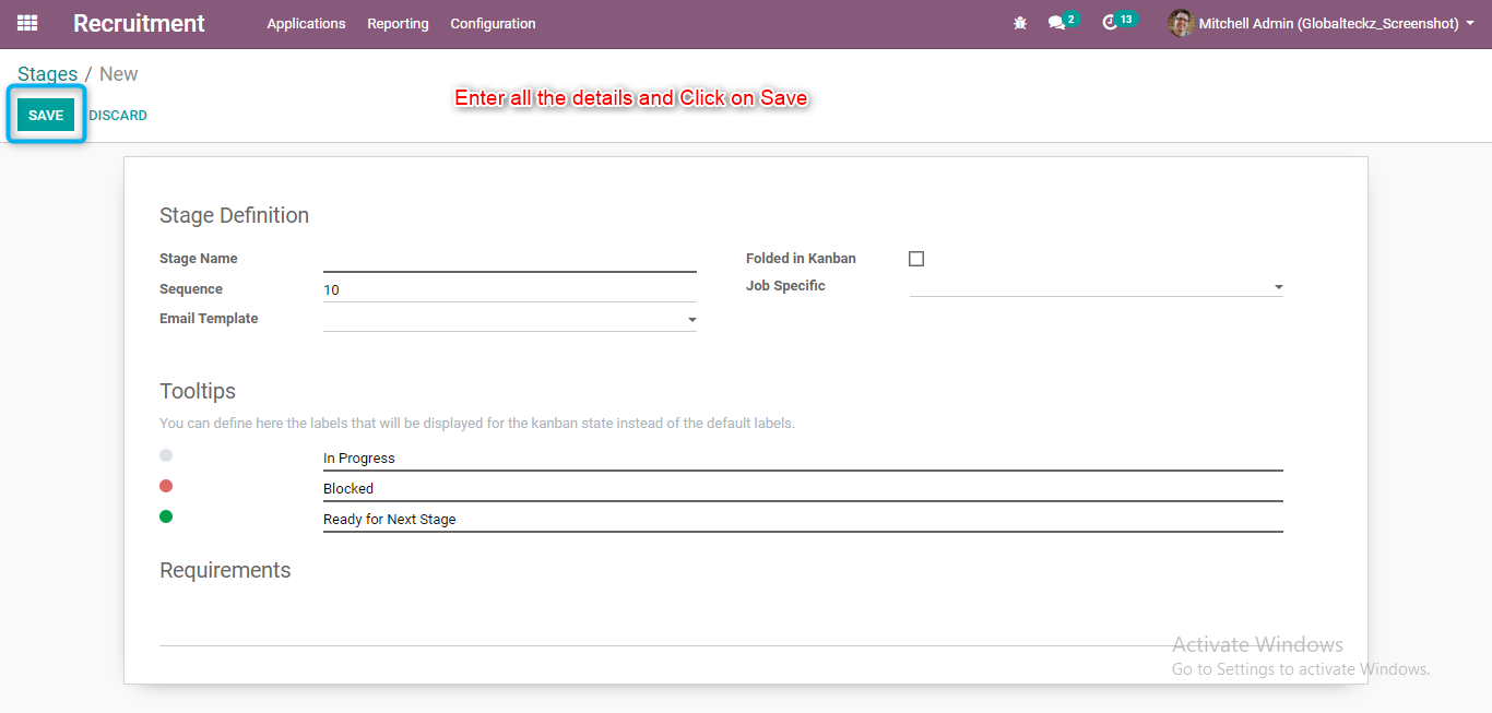 Odoo 13 recruitment management Human resource management