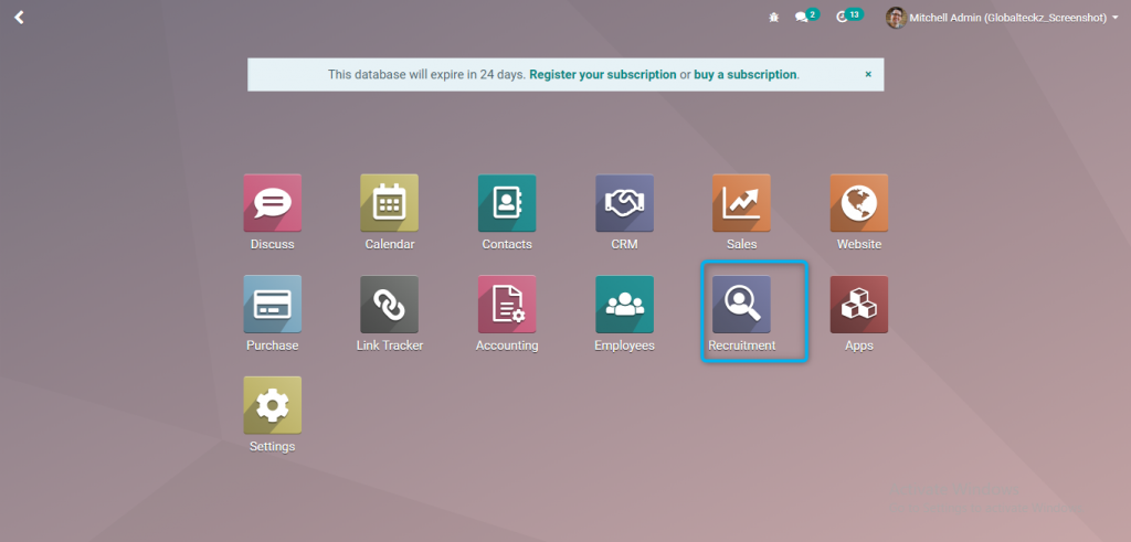 Odoo 13 recruitment management Human resource management