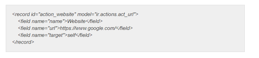 url actions in odoo