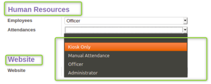 human resource module - how to override existing security groups in odoo