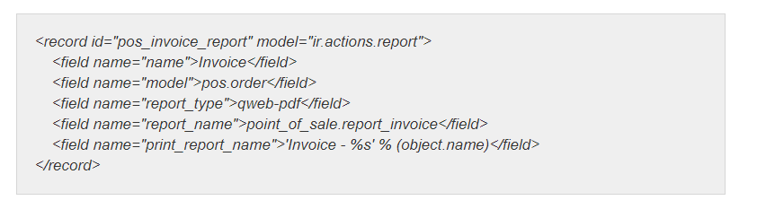 reports actions in odoo