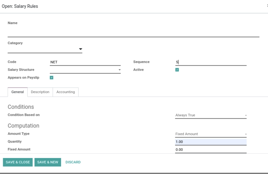 odoo payroll and salary structure management