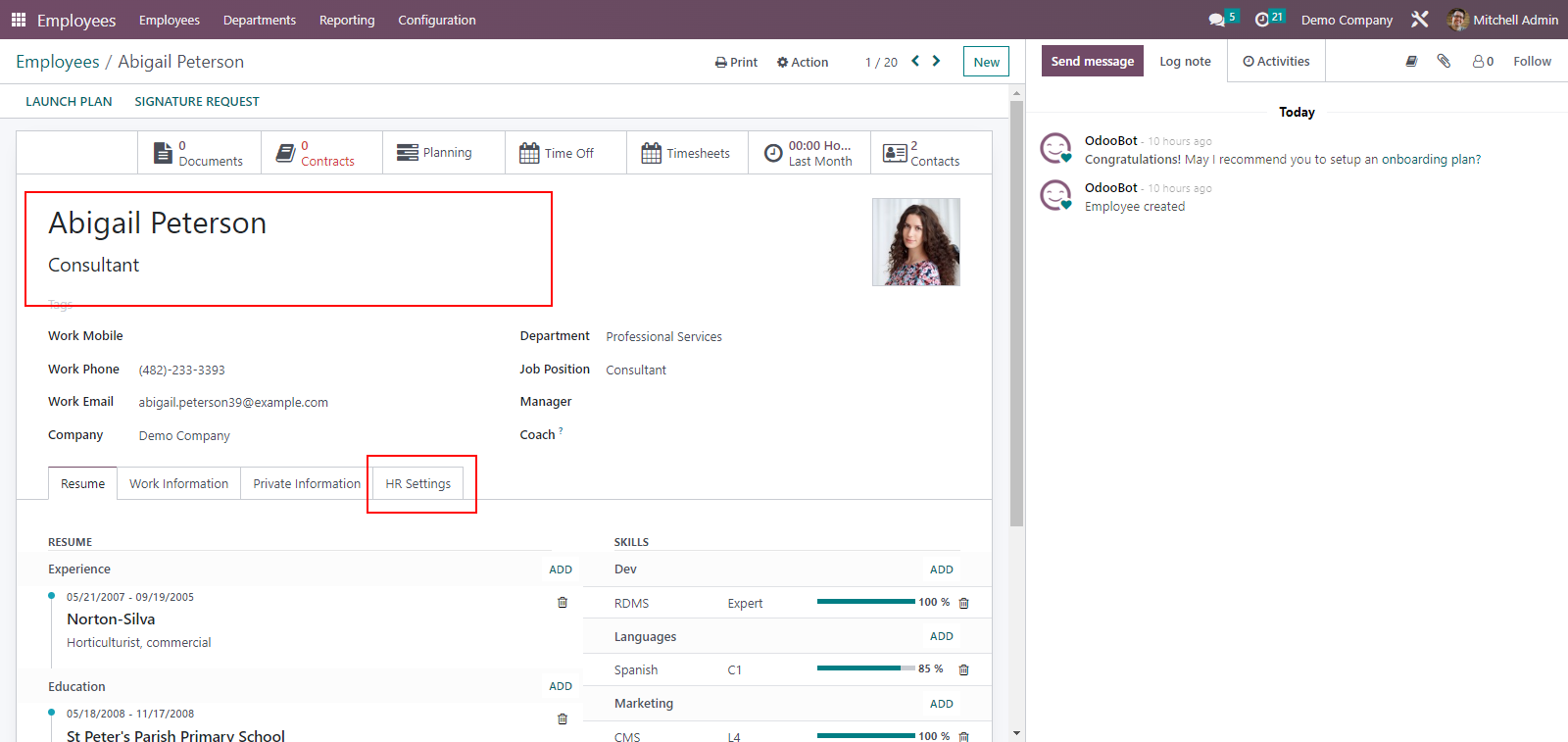 04 the employee details of the employee along with the personal details