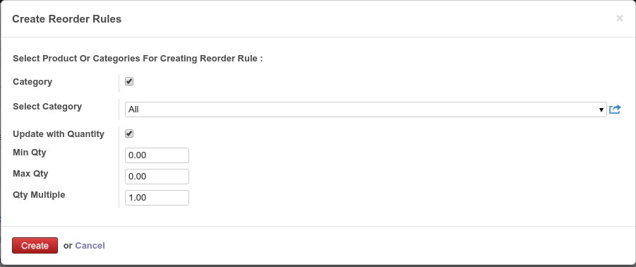 Create reordering rule on a product category