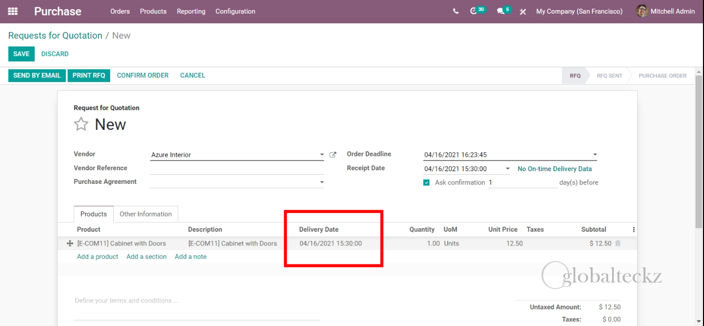 Delivery date option