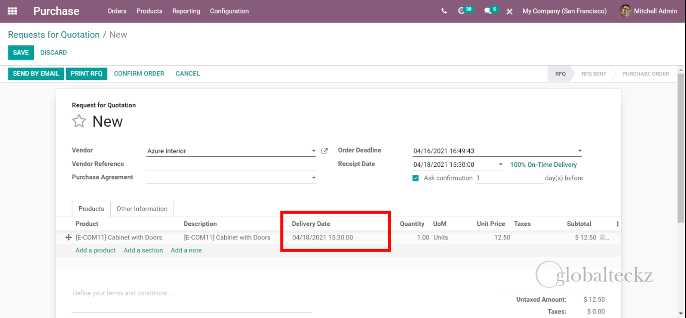 a Delivery Date calculation