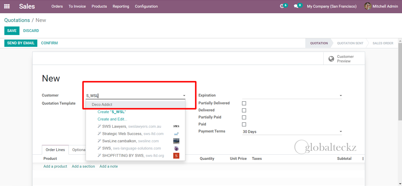 sales Search Customer by its Category in Sale Order