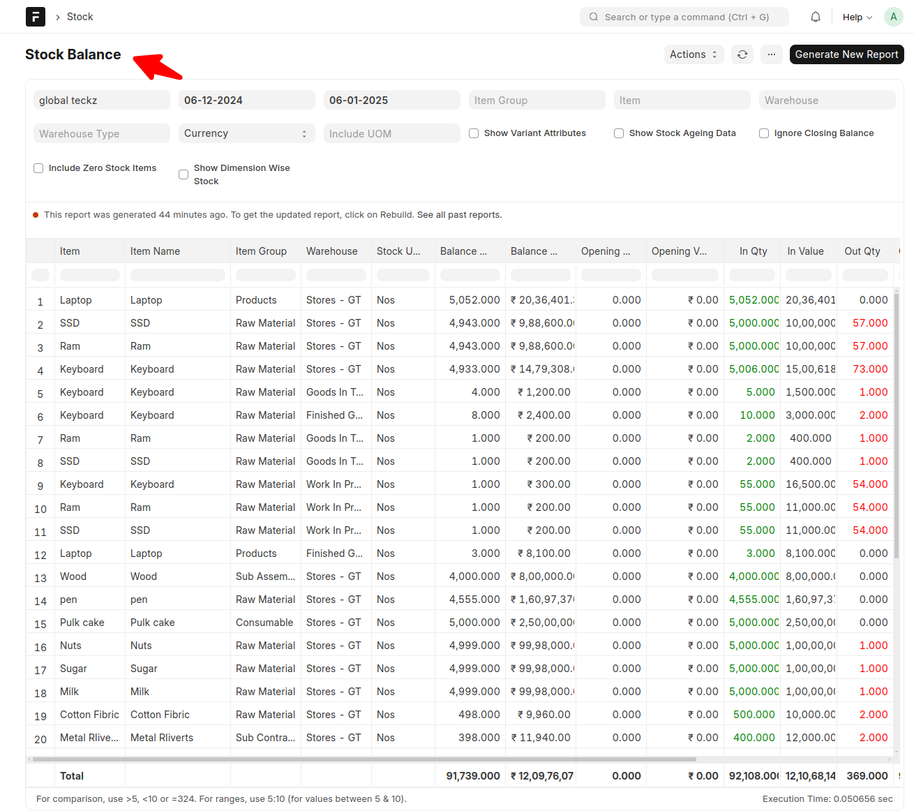ERPNext Inventory management